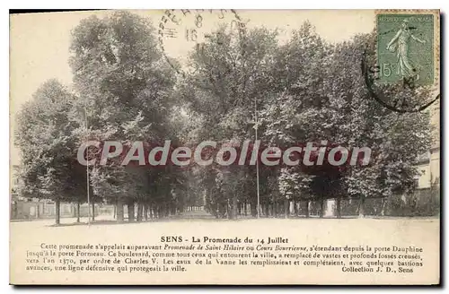 Ansichtskarte AK Sens La Promenade du 14 Juillet