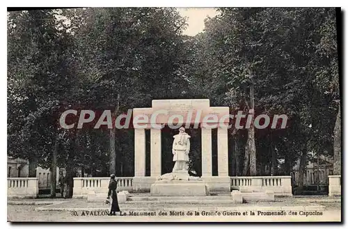 Cartes postales Avallon Le Monument des Morts de la Grande Gurre et la Promenade des Capucins