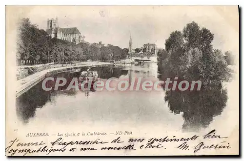 Ansichtskarte AK Auxerre Les Quais la Cathedrale