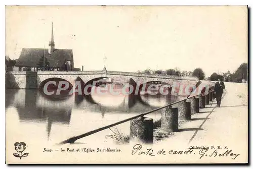 Cartes postales Sens Le Pont et I'Eglise Saint Maurice