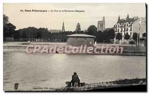 Cartes postales Sens Pettoresque Le Port et le Boulevard Maupeon