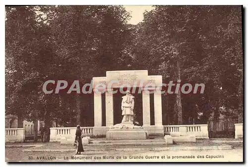 Ansichtskarte AK Avallon Le Monument des Morts de la Grande Guerre et la promenade des Capucins