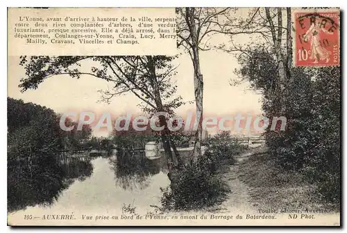 Ansichtskarte AK Auxerre Vue prise bord de I'Yonne en amont du Barrage du Batardeau