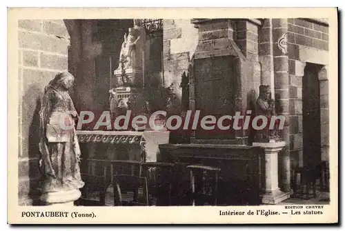 Cartes postales Pontaubert Yonne Interieur de l'Eglise Les statues