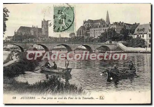 Cartes postales Auxerre Vue prise en aval du pont de la Tournelle