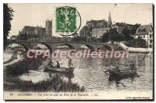 Cartes postales Auxerre Vue prise en aval du Pont de la Tournelle