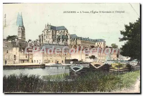 Ansichtskarte AK Auxerre l'Yonne I'Eglise St Germain et l'Hopital