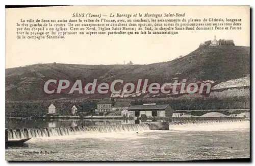 Ansichtskarte AK Sens Yonne Le Barrage et la Montagne Saint Bond