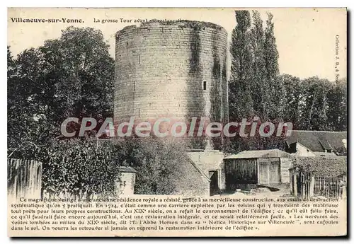 Cartes postales Villeneuve sur Yonne La grosse Tour avant