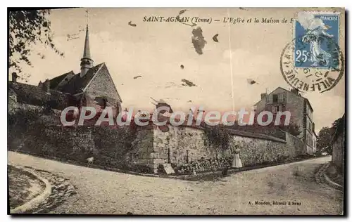 Ansichtskarte AK Saint Agnan Yonne L'Eglise et la Maison
