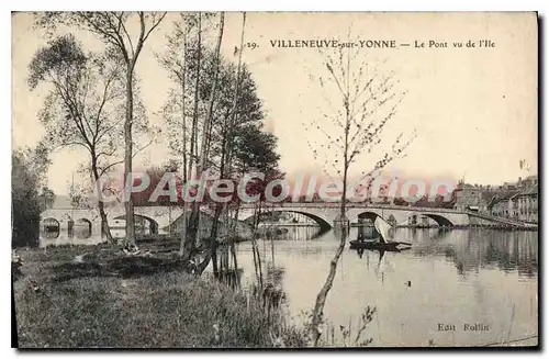 Ansichtskarte AK Villeneuve sur Yonne Le Pont vu de l'lle