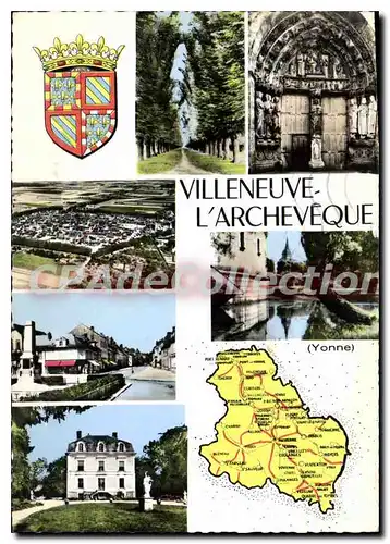 Moderne Karte Villeneuve l'Archeveque Yonne