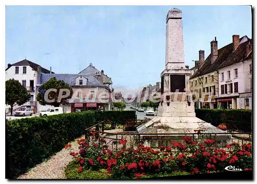 Moderne Karte Villeneuve l'Archeveque Yonne La Rue de la Republique vue depuis le Monument aux Morts