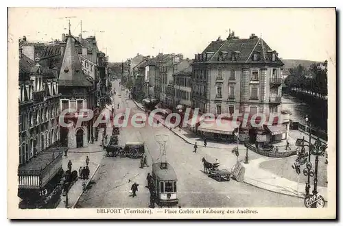 Ansichtskarte AK Belfort Territoire Place Corbis et Faubourg des Ancetres