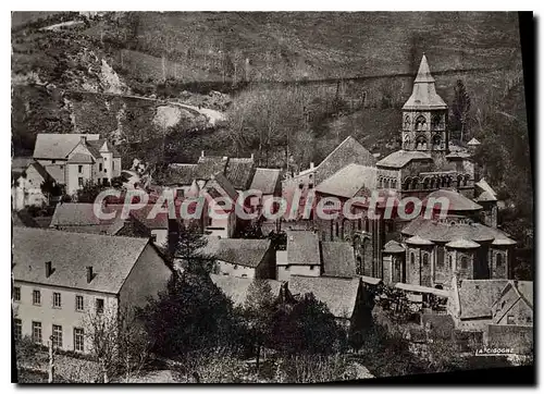 Moderne Karte Orcival Puy de Dome vue generale