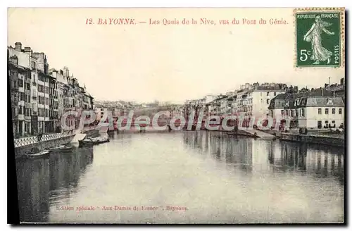 Ansichtskarte AK Bayonne Les Quais de la Nive vue du Pont du Genie