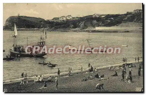 Cartes postales St Jean de Luz Un Coin de la Plage et la Pointe de Ste Barbe