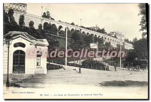 Ansichtskarte AK Pau La Gare du Funiculaire et Avenue Leon Say