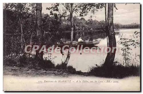 Cartes postales Environs de Biarritz a la Peche sur les Lacs