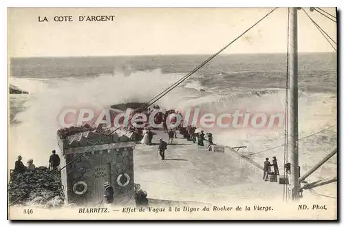 Ansichtskarte AK La Cote d'Argent Biarritz Effet de Vague a la Digue du Rocher de la Vierge