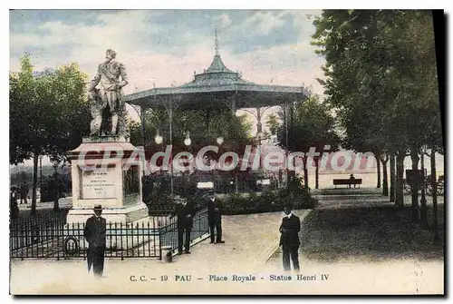 Cartes postales Pau Royale Statue Henri