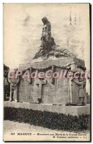 Cartes postales Biarritz Monument aux Morts de la Grande Guerre M Cazaux Statuaire
