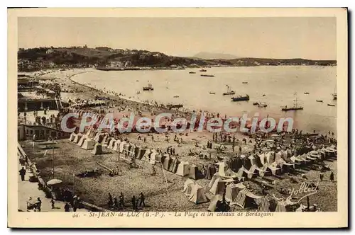 Cartes postales St Jean de Luz Basses Pyrenees La Plage et les Coteaux de Bordagains