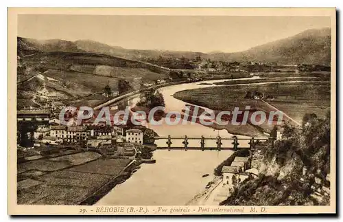 Cartes postales Behobie Basses Pyrenees vue generale Pont International