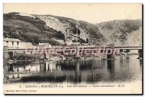 Cartes postales Behobie y Behobia Basses Pyrenees Puente Internacional