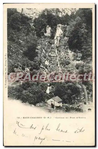 Ansichtskarte AK Eaux Chaudes Basses Pyrenees Cascade du Pont d'enfer