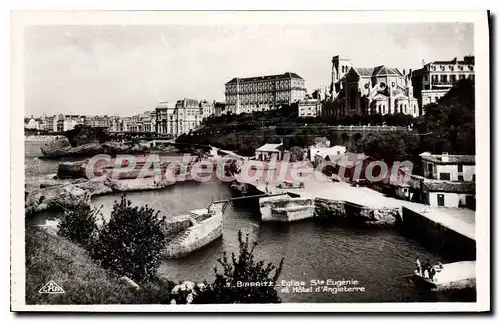 Cartes postales Biarritz Eglise Ste Eugenie et Hotel d'Angleterre