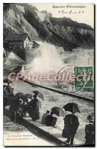 Cartes postales Biarritz Pittoresque la Cote des Basques Spectacle Admiraple