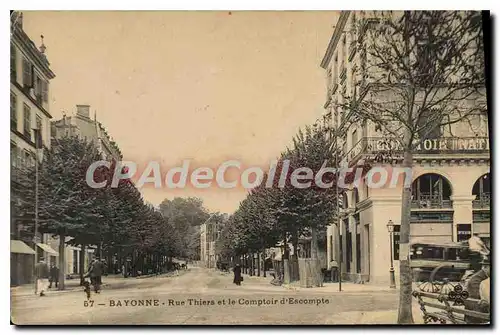 Ansichtskarte AK Bayonne Rue Thiers et le Comptoir d'Escompte