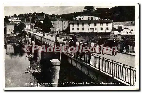 Cartes postales Behobie vue generale Cote France le pont International