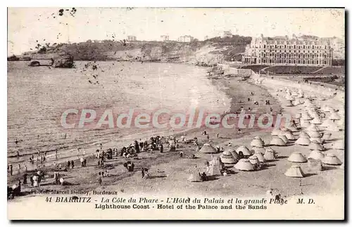 Cartes postales Biarritz La Cote du Phare L'Hotel du Palais et la Grande Plage