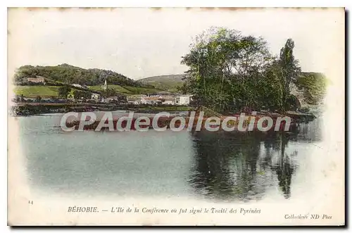 Cartes postales Behobie L'lle de la Conference ou fut signe le Traite des Pyrenees