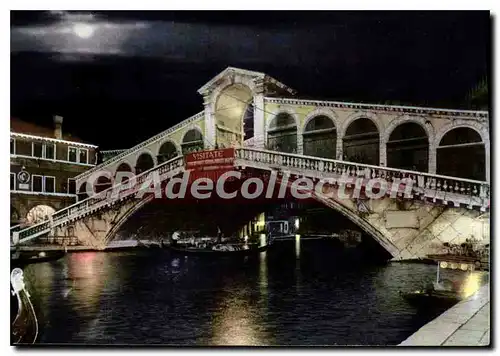 Cartes postales moderne VENEZIA Pont de Rialto nocturne