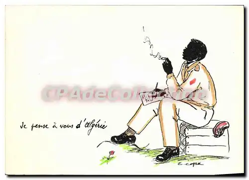 Cartes postales moderne je pense � vous d'Alg�rie illustrateur Capra