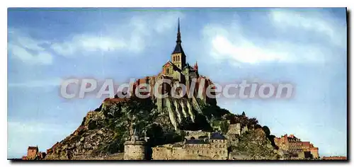 Moderne Karte LE MONT SAINT MICHEL � mar�e basse