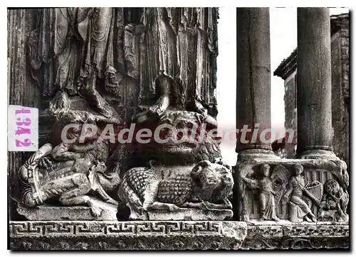 Moderne Karte Saint Gilles Du Gard Bas Reliefs De I'Eglise Abbatiale Lion B�lier