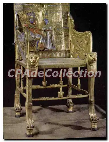 Moderne Karte Toutankhamon Le Trone Plaqu� D'Or