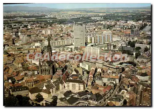 Moderne Karte Mulhouse Vue Aerienne Au Fond La Plaine