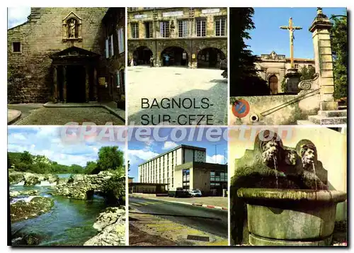 Cartes postales moderne Bagnols Sur Ceze Vues sur la ville et cascades du Sautadet