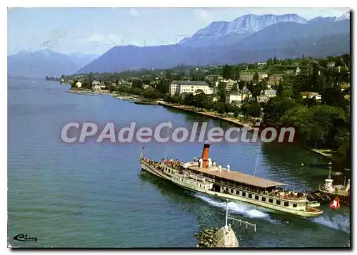 Cartes postales moderne Evian Les Bains Vue Aerienne La Suisse Sortant Du Port