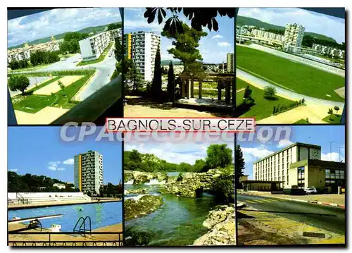 Cartes postales moderne Bagnols Sur Ceze Vues Sur La Ville MOderne Et Les Cascades