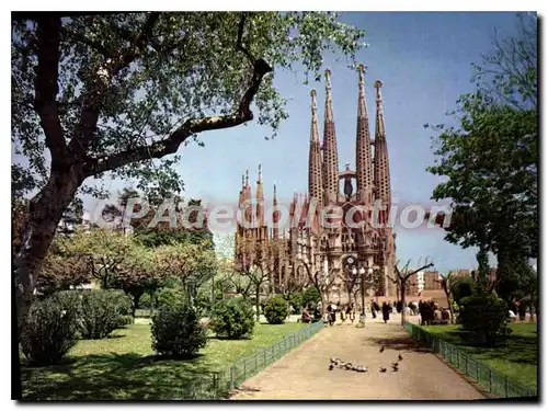 Cartes postales moderne Barcelona Plaza de la Sagrada Familis Sacred Family Square