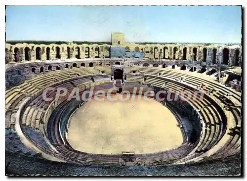 Moderne Karte Arles Vue d'ensemble sur l'interieur des Arenes