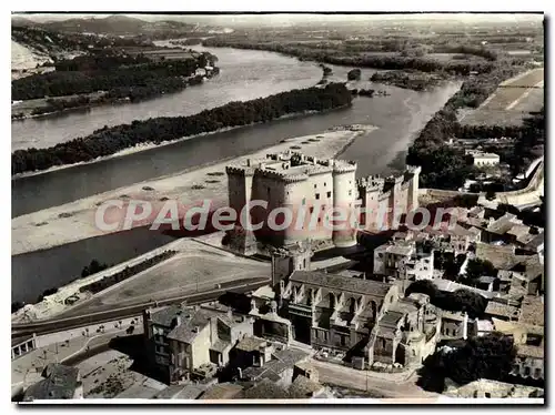 Moderne Karte Tarascon Vue Aerienne sur le Chateau du Roy Rene et le Rhone