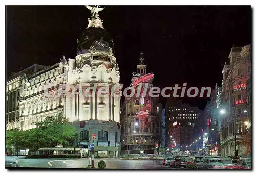 Cartes postales moderne Madrid Vista Nocturna de la Calle de Alcala Avda de Jose Antonio