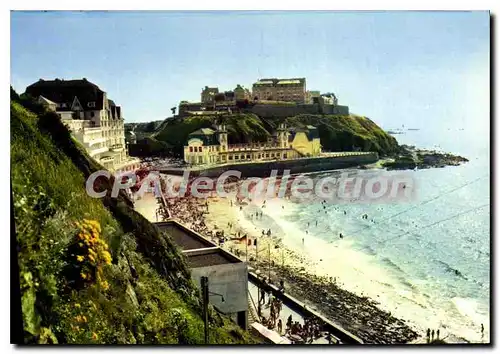 Cartes postales moderne Granville La Plage le Casino et la Haute Ville